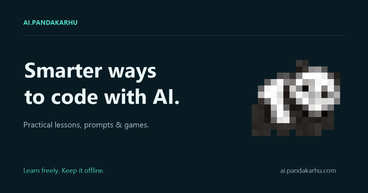 I built a free, offline field guide for coding with AI (no account)